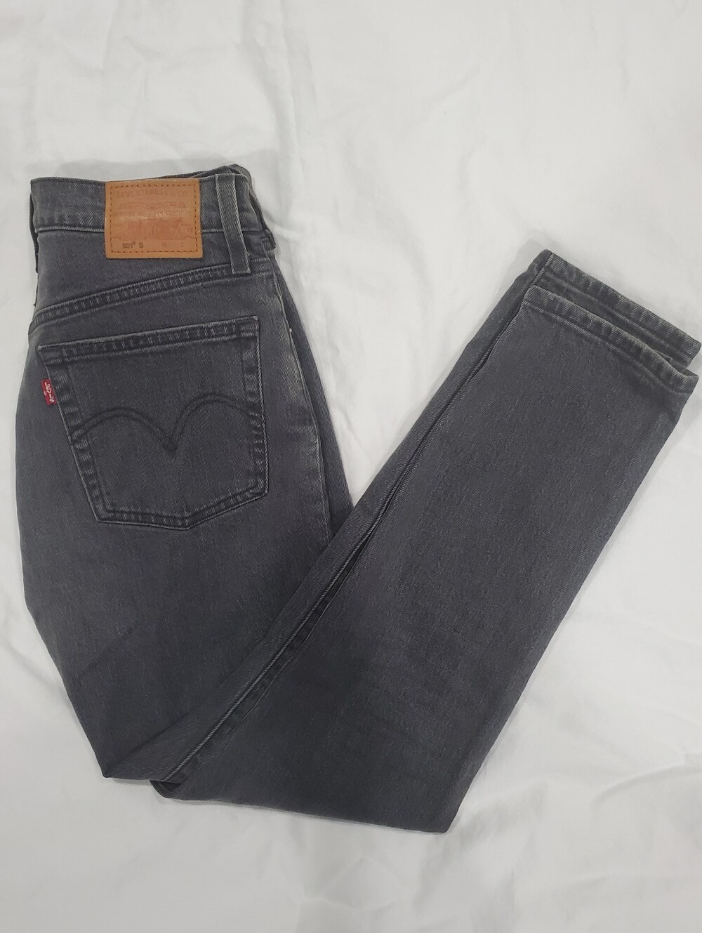 Levi's Premium 501 Skinny Gray Distressed Jeans W25 L28 Dark Side of the Moon